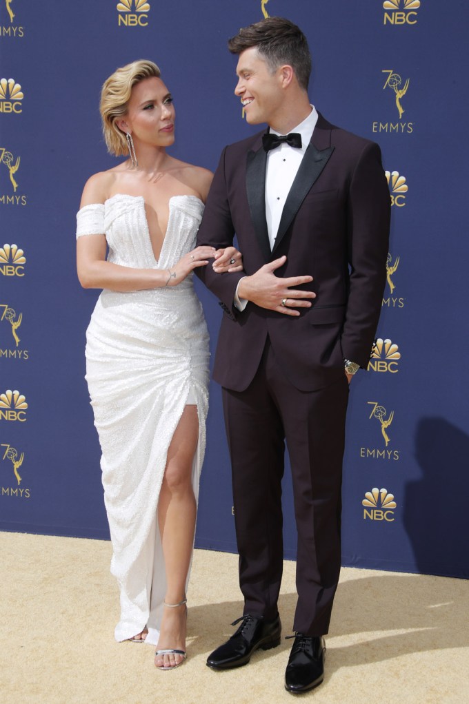 Scarlett Johansson & Colin Jost attend the 2019 Emmys