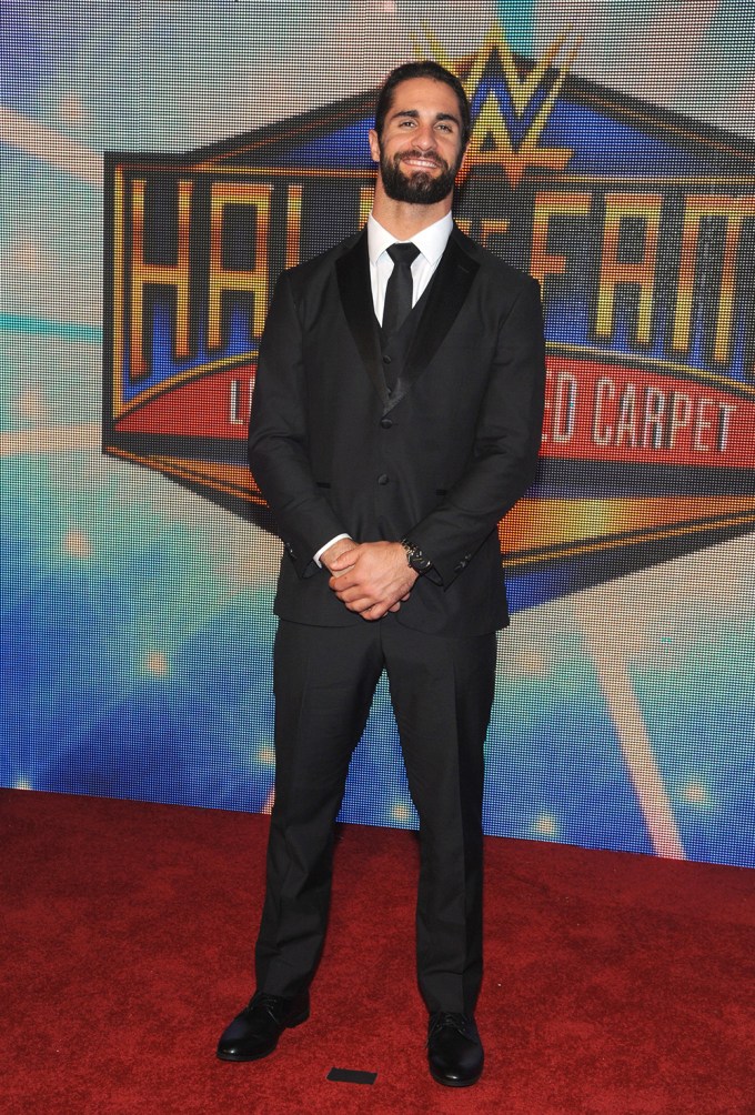 Seth Rollins attends The 2018 WWE Hall Of Fame Induction