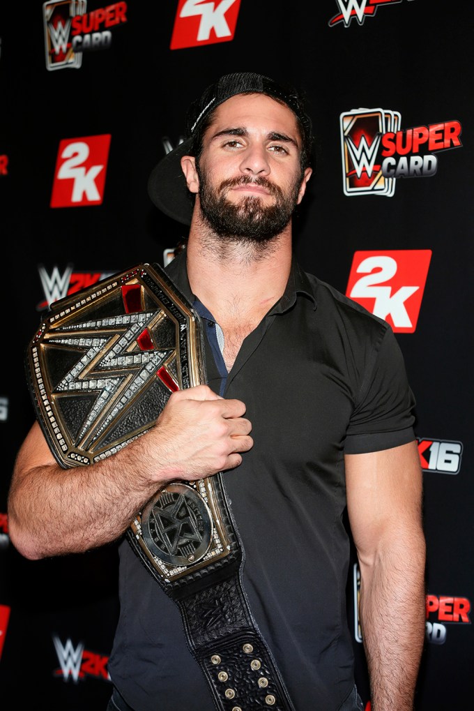 Seth Rollins Holds His Champion Belt