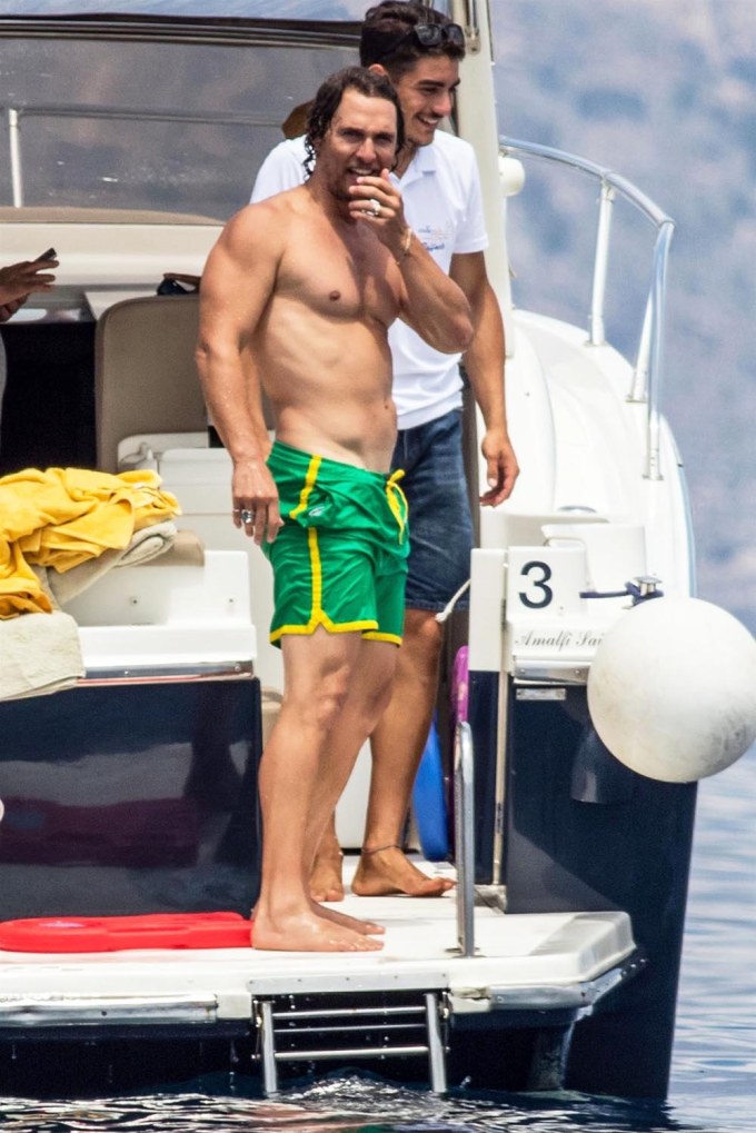 Matthew McConaughey on a boat