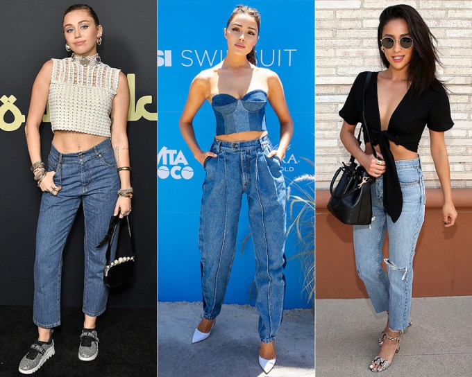 Celebs Wearing Crop Tops With High-Waist Jeans