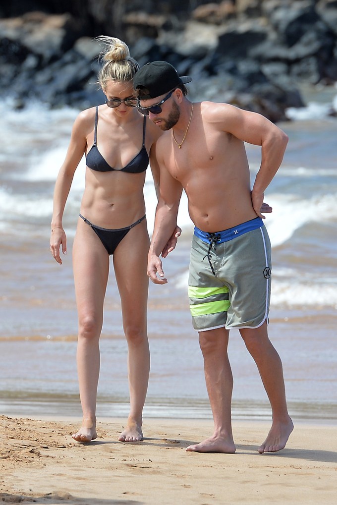 Chris Lane & Lauren Bushnell At The Beach
