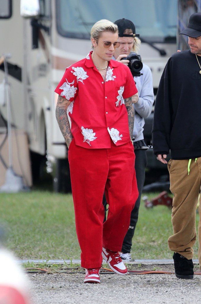 Justin Bieber In Red