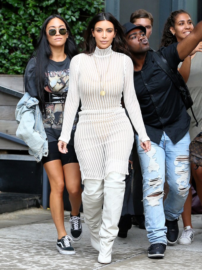 Kim Kardashian In A White Dress
