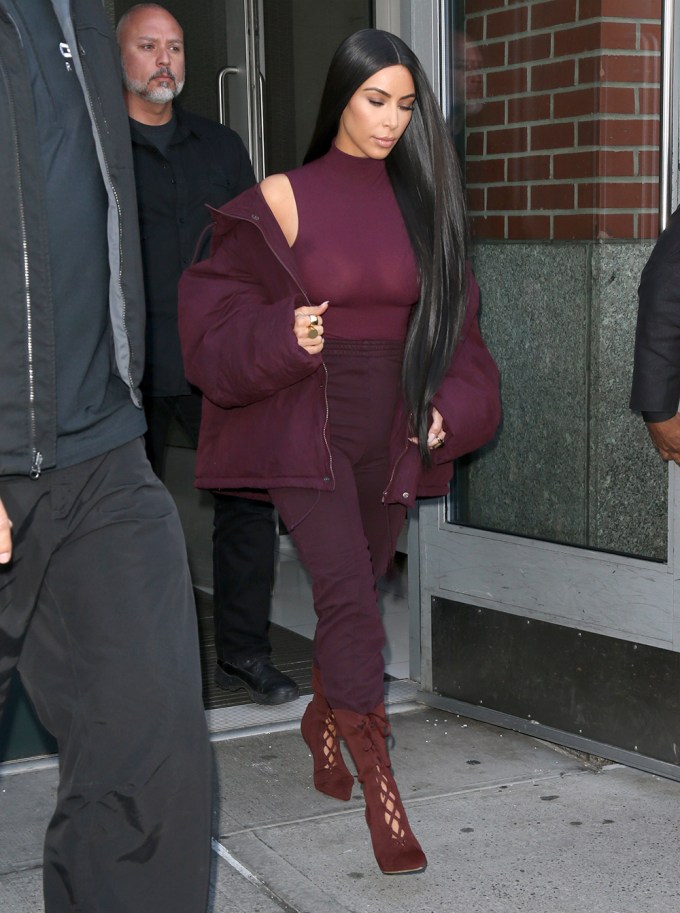 Kim Kardashian In Maroon