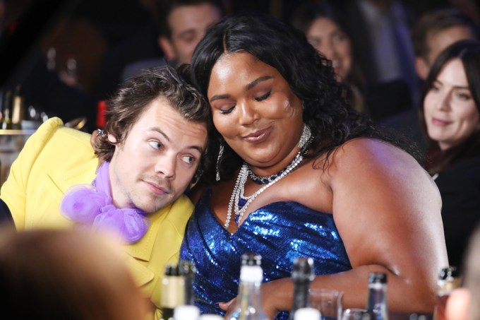 Harry Styles and Lizzo at the 40th Brit Awards