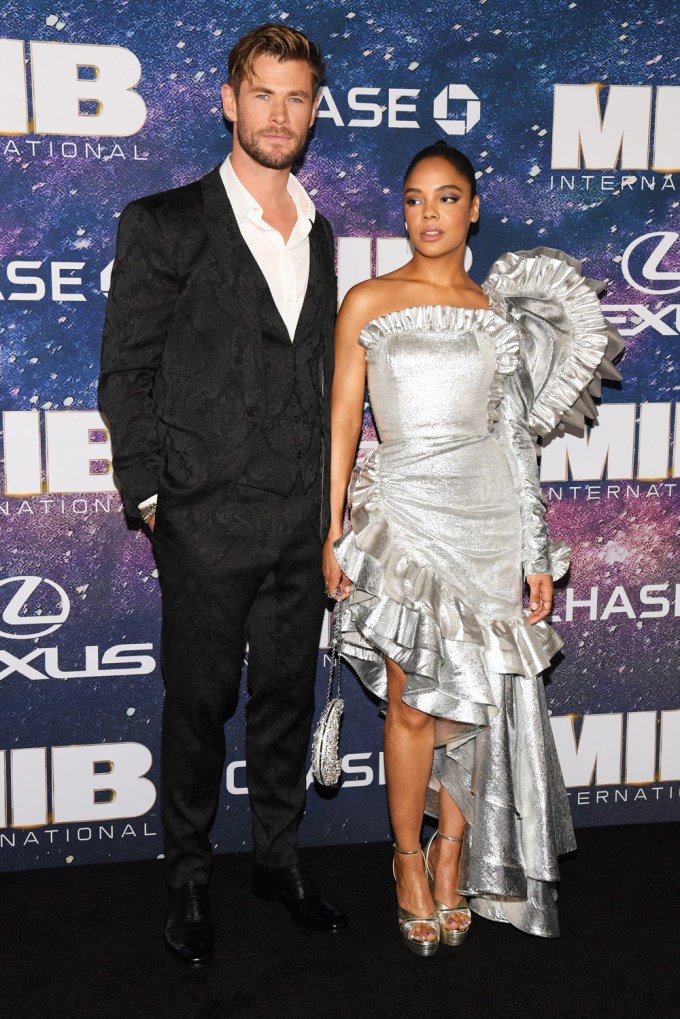 Chris Hemsworth and Tessa Thompson at the ‘Men in Black: International’ premiere in NYC