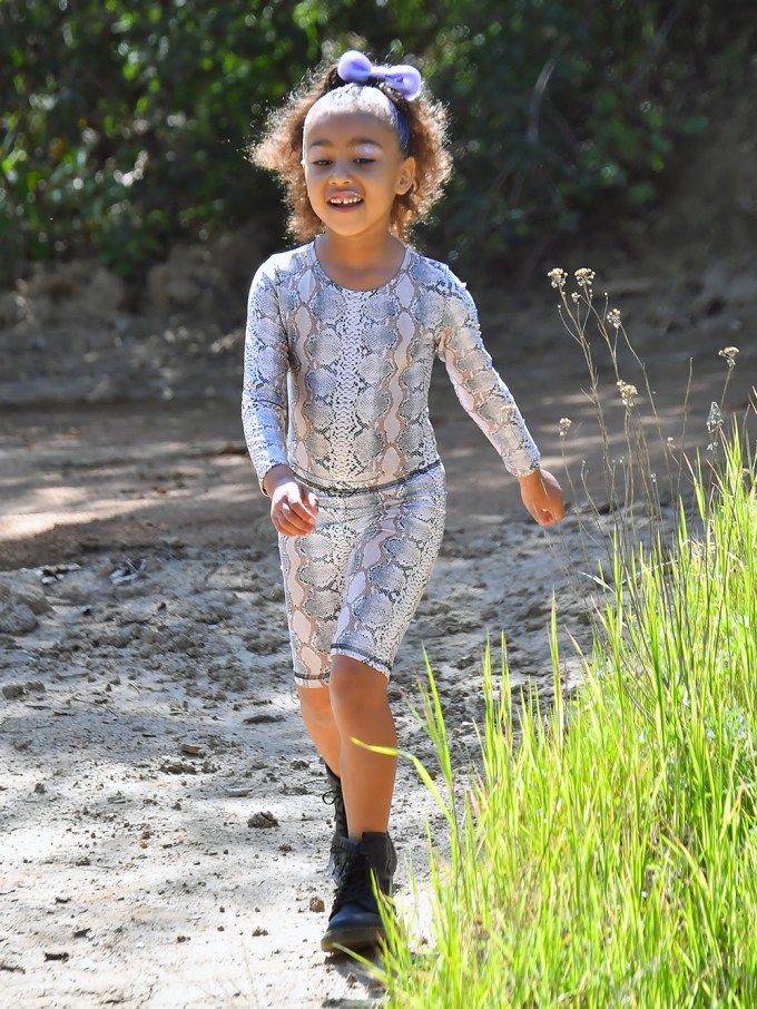North West In Snakeskin Outfit