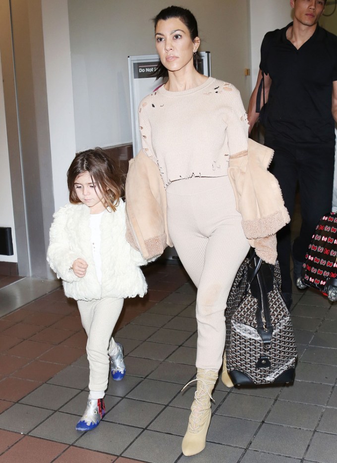 Kourtney Kardashian & Penelope Disick At LAX