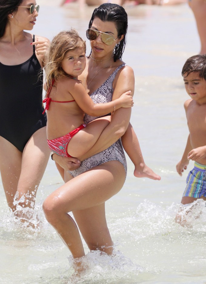 Kourtney Kardashian & Penelope Disick In Miami
