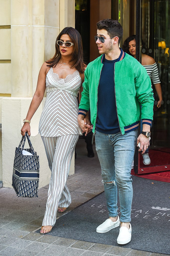Priyanka Chopra and Nick Jonas Leaving Their Hotel in Paris
