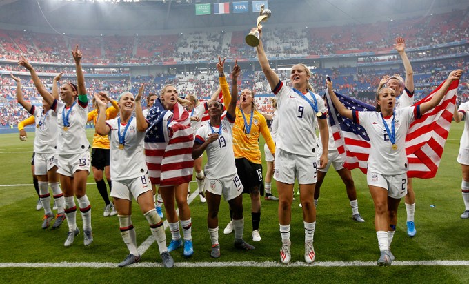 United States jumps for joy after their World Cup win