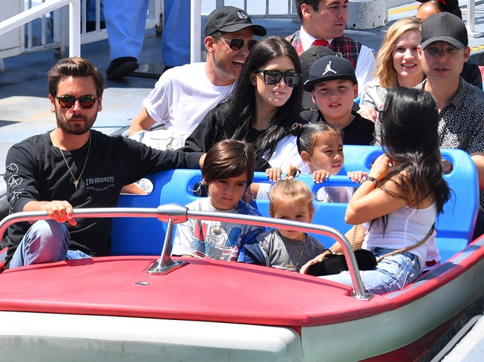 Scott Disick At Disneyland With Kids