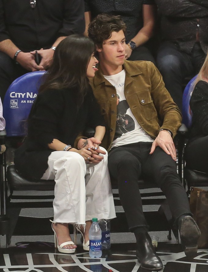 Shawn Mendes & Camila Cabello at the LA Clippers game