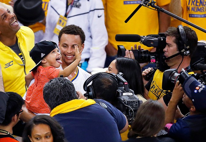 Stephen Curry & Riley At The NBA Championship