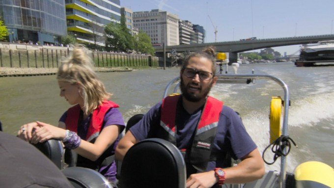 Nicole Franzel and Victor Arroyo On A Boat