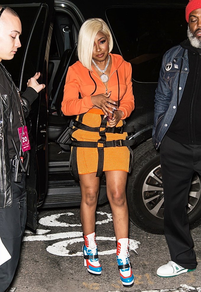 Yung Miami Wearing Neon Orange Outfit