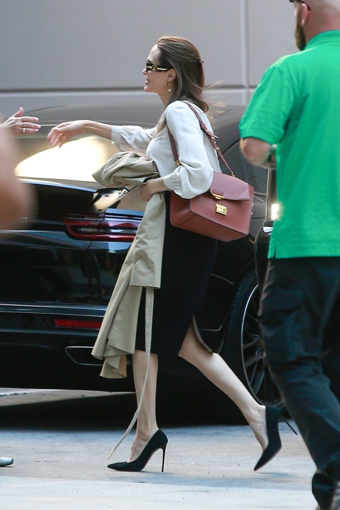 Angelina Jolie makes her way to a meeting in Los Angeles