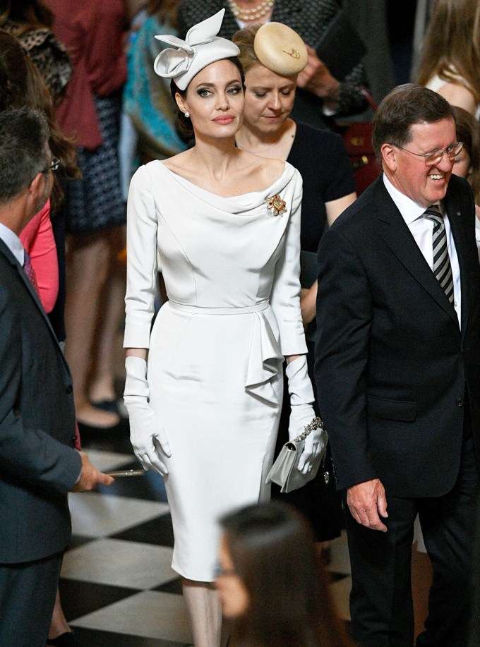 Angelina Jolie at the 200th anniversary of the Order of St Michael and St George, London in June 2018