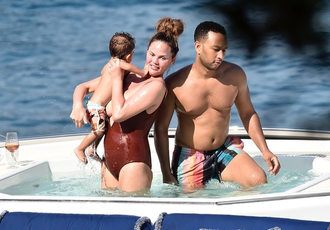 John Legend & Chrissy Teigen Enjoy A Family Day