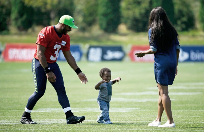 Ciara & Russell Wilson With Future Jr. At A Training Camp