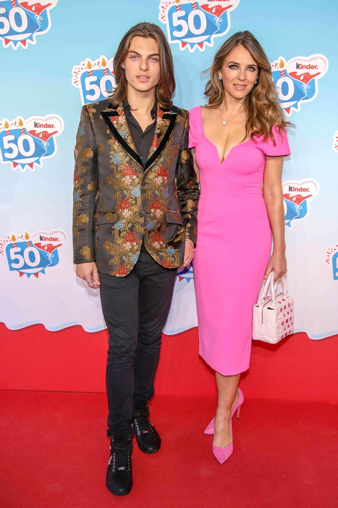 Elizabeth Hurley and Damian Hurley at the Kinder chocolate 50th anniversary celebration