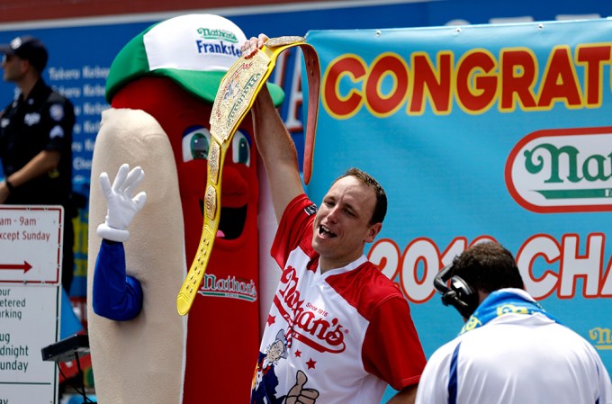 Joey Chestnut At The 2018 Nathan’s Hot-Dog Eating Contest