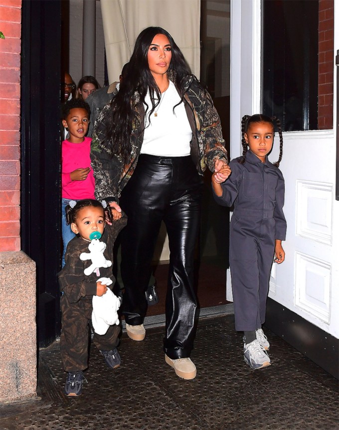 Kim Kardashian With Her Kids In NYC