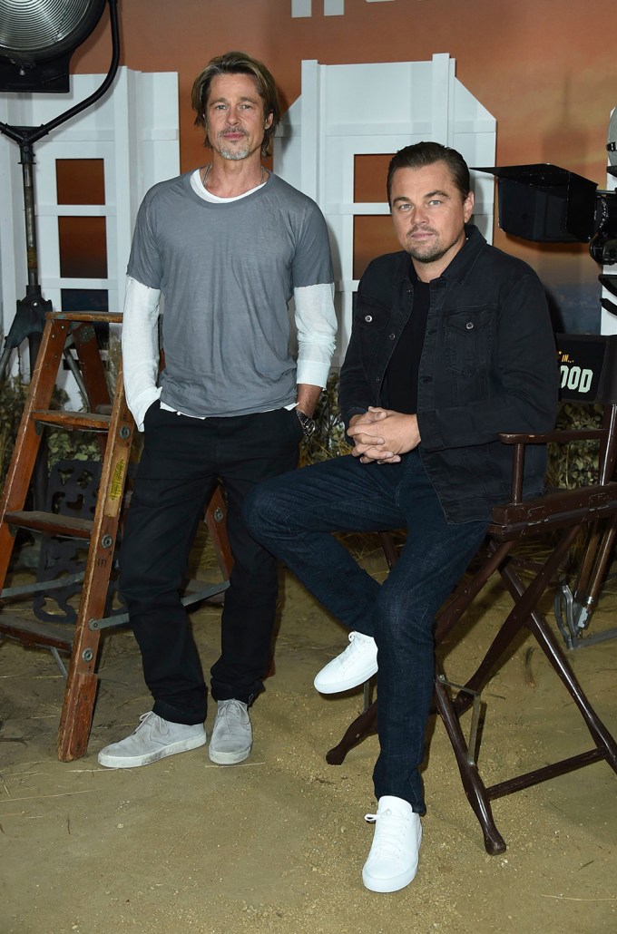 Leonardo DiCaprio & Brad Pitt On ‘Once Upon a Time in Hollywood’ Set