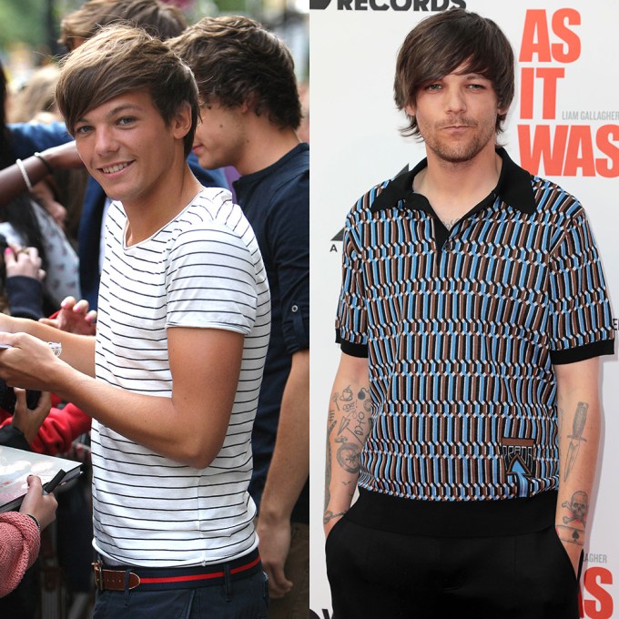 Louis Tomlinson poses then and now