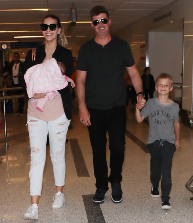 Robin Thicke and April Love Geary at LAX International Airport, Los Angeles, USA – 05 Apr 2018