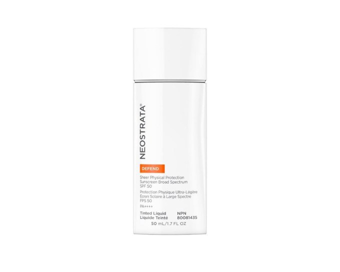 Neostrata Sheer Physical Protection Sunscreen Broad Spectrum SPF 50 Matte-finish tinted sunscreen PA++++