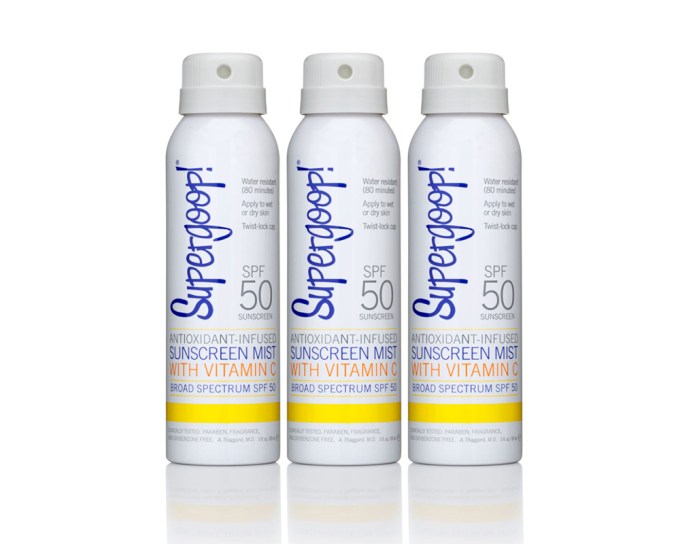 Supergoop SPF 50 Antioxidant Infused Sunscreen Mist Trio, $38