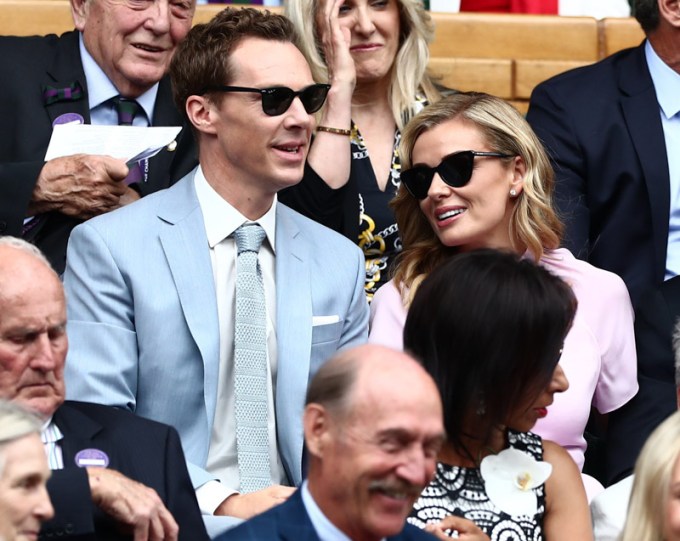 Benedict Cumberbatch and Katherine Jenkins at Wimbledon