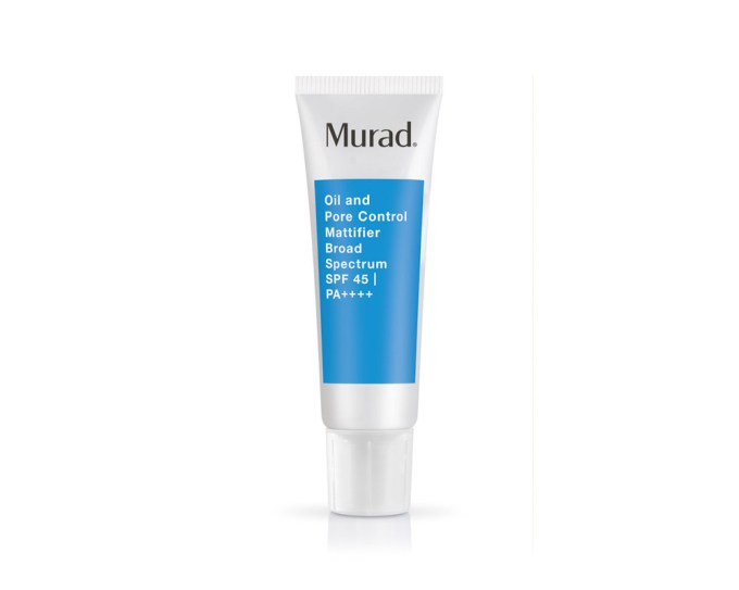 Murad Oil and Pore Control Mattifier Broad Spectrum SPF 45 PA++++, $42, Murad.com