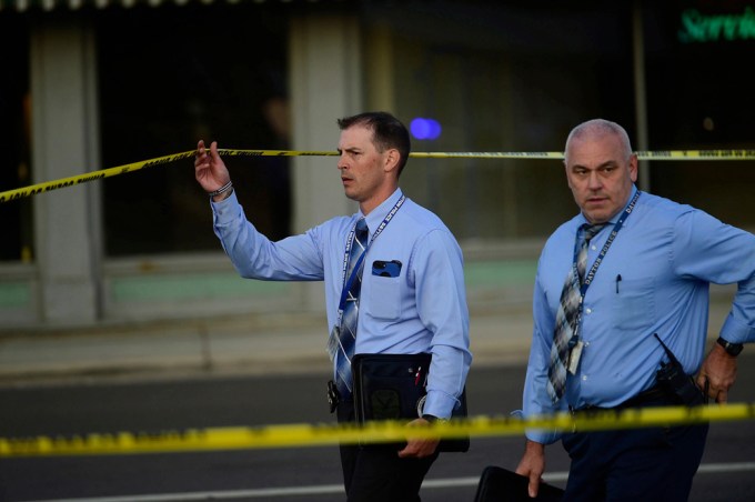 Police officers at the crime scene