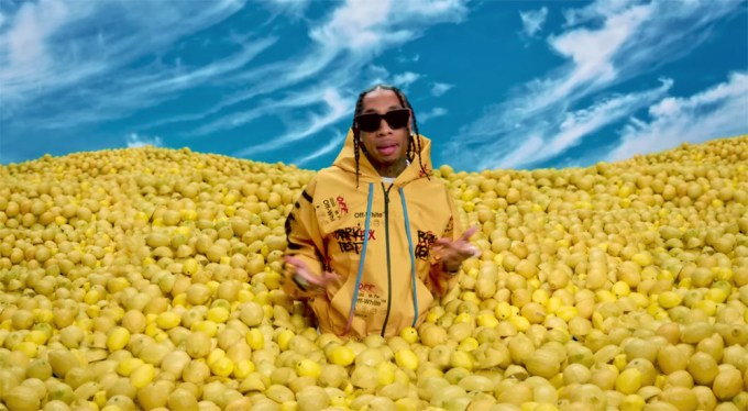 Tyga Stands In A Ball Pit Of Lemons