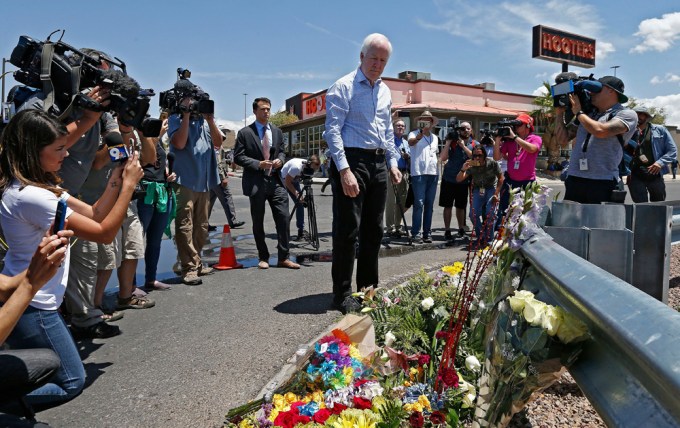 US Senator for Texas John Cornyn at the Walmart massacre memorial