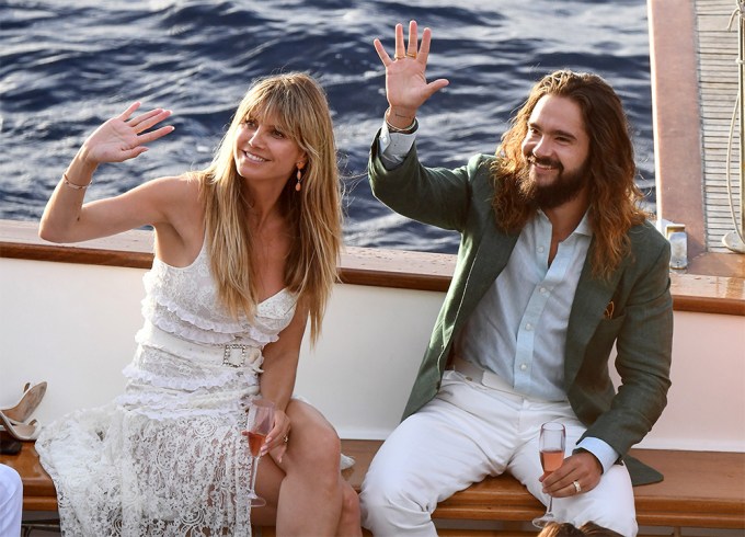 Heidi Klum And Tom Kaulitz Sip Wine On A Boat
