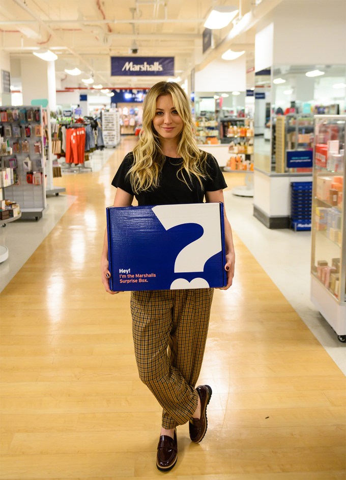 Kaley Cuoco with the first-ever Marshalls Surprise Box
