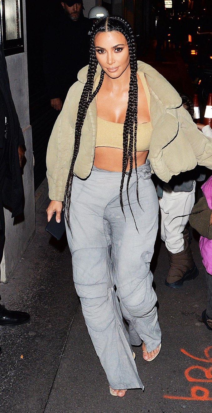 Kim Kardashian Wearing A Skimpy Crop Top In Paris
