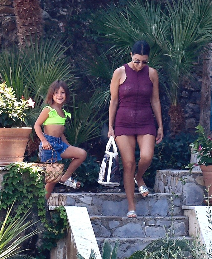 Kourtney Kardashian & Penelope Disick In Portofino