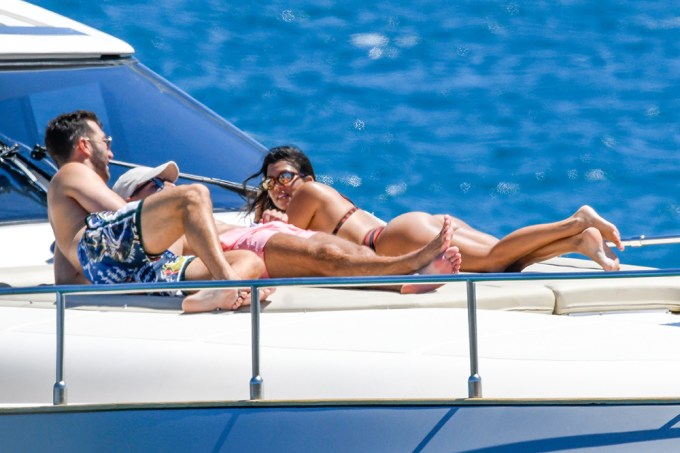 Kourtney Kardashian Sunbathes