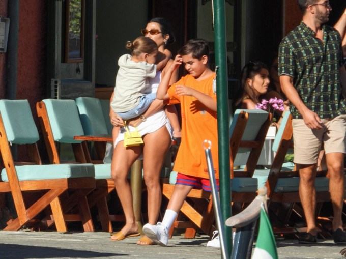 Kourtney Kardashian seen in Portofino with kids and some friends