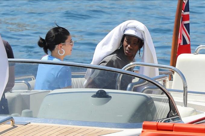 Kylie Jenner And Travis Scott Ride In A Yacht