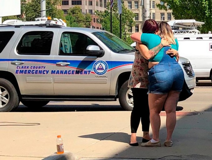 Residents comfort each other in Dayton, Ohio