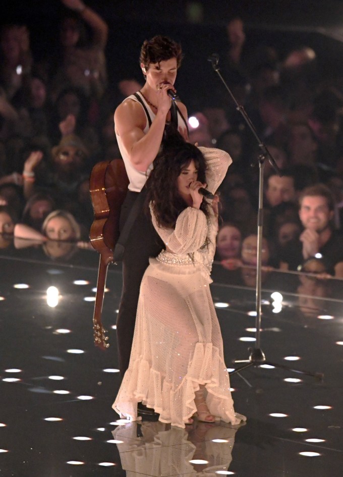 Camila Cabello and Shawn Mendes perform at the 2019 VMAs