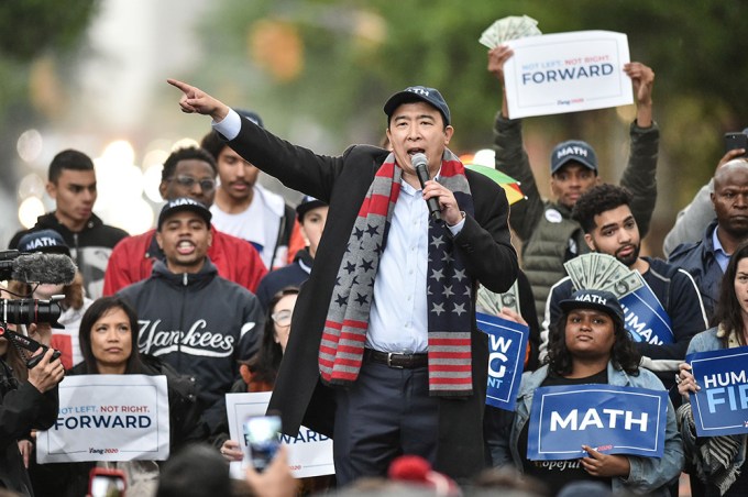 Andrew Yang Campaigning In NYC