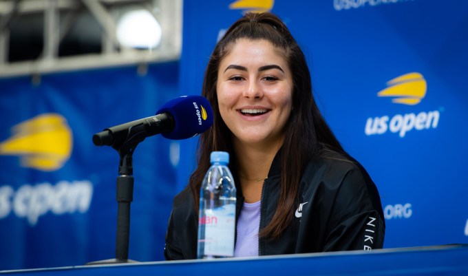 Bianca Andreescu appears at media day ahead of the US Open