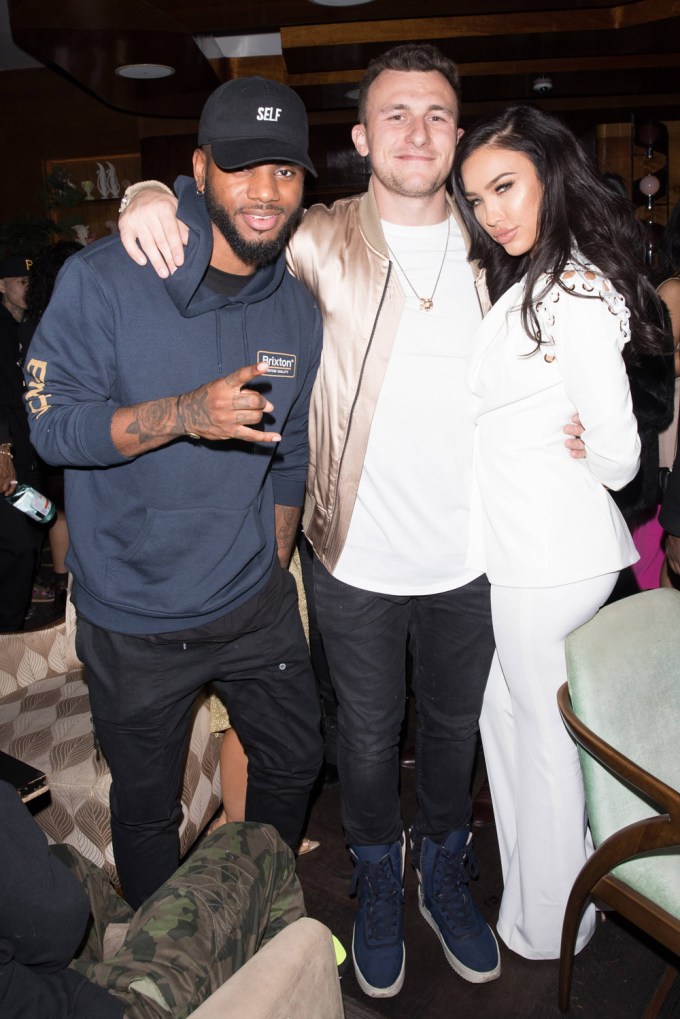 Bryson Tiller with Johnny Manziel & Bre Tiesi in West Hollywood